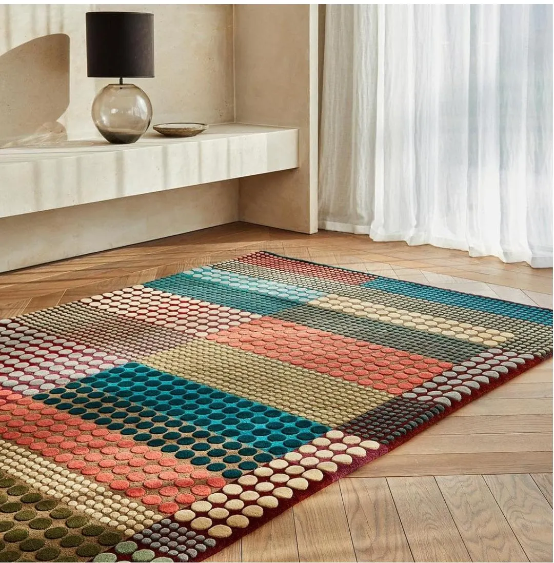 Colorful Botanical Area Rug – Hand-Tufted Wool Craftsmanship